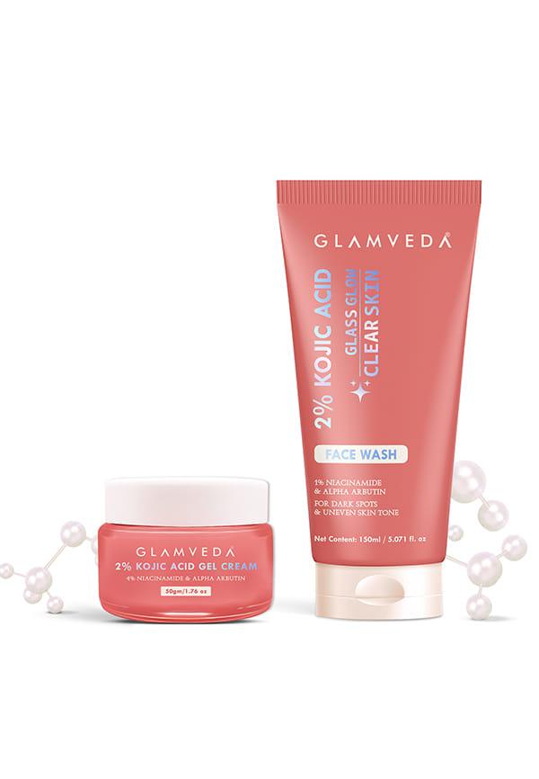 2% Kojic Acid Face Care Set – Brightening Face Wash & Cream Duo