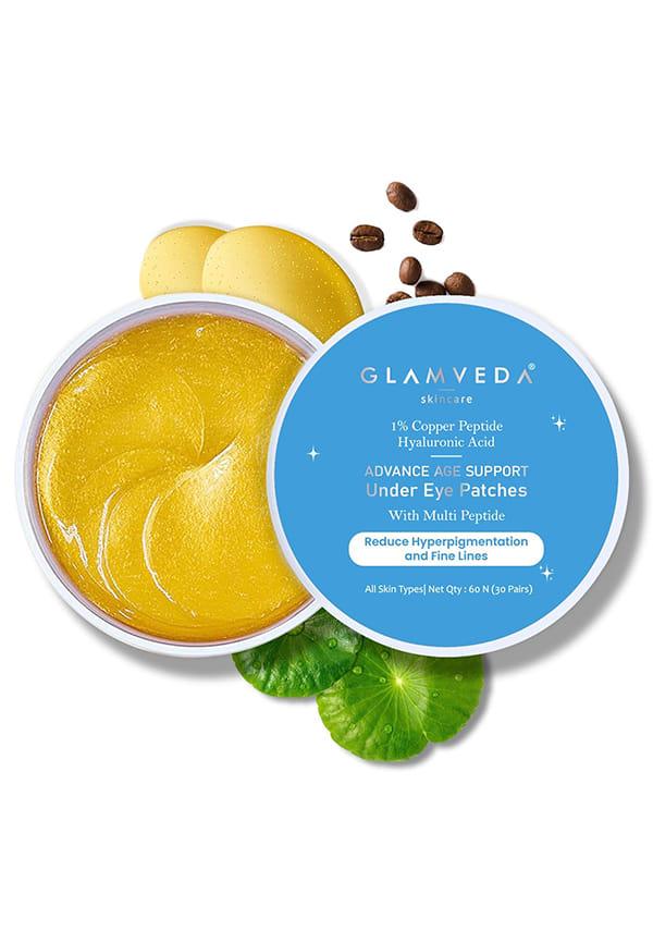 Copper Peptide 1% & Hyaluronic Acid Advance Age Support Under Eye Patches For Dark Circles & Puffiness Reduction