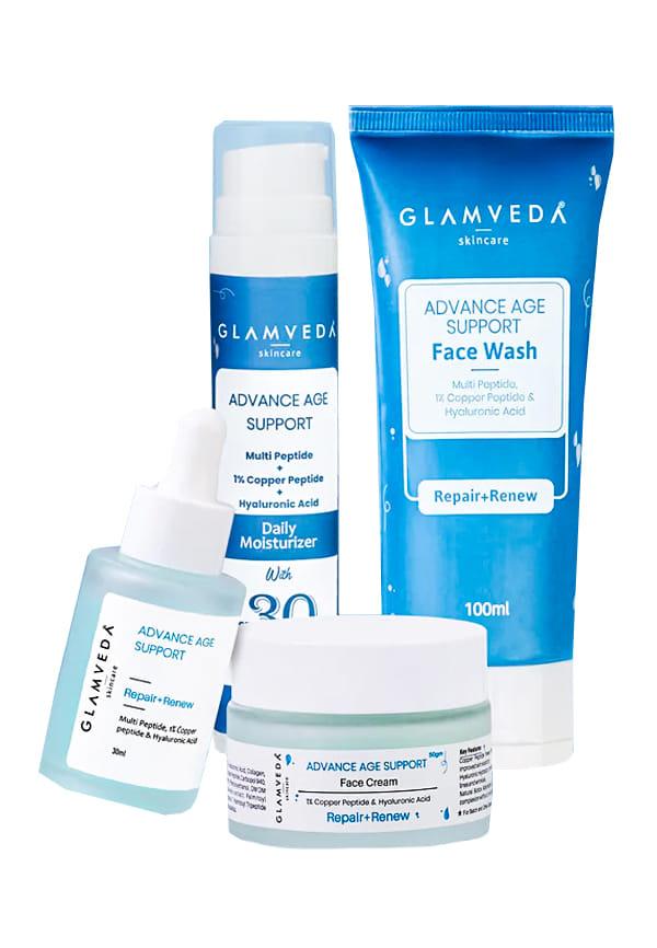 1% Copper peptide with Multi Peptide & Hyaluronic Acid Skincare Combo For Advanced Age Support
