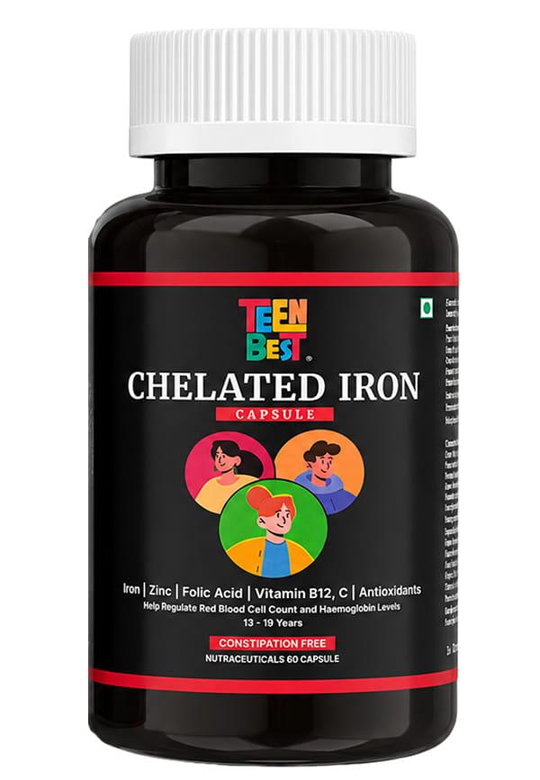 Teens Chelated Iron Supplemet with Zinc & Folic Acid | Supports Haemoglobin & Reduces Fatigue (13–19 Years)