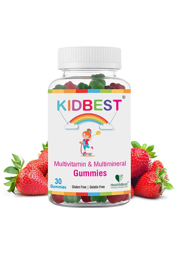 Kidbest Multivitamin & Multimineral Gummies | Healthy Immunity | Probiotics | Antioxidants | Vitamin A, Sodium, Vitamin C, Iodine | Kids Gummies | 30
