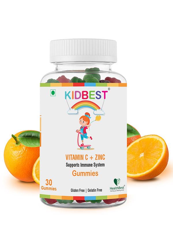 Kidbest Vitamin C + Zinc Gummies for Kids | Immunity Booster | Increase Stamina & Energy | Antioxidants