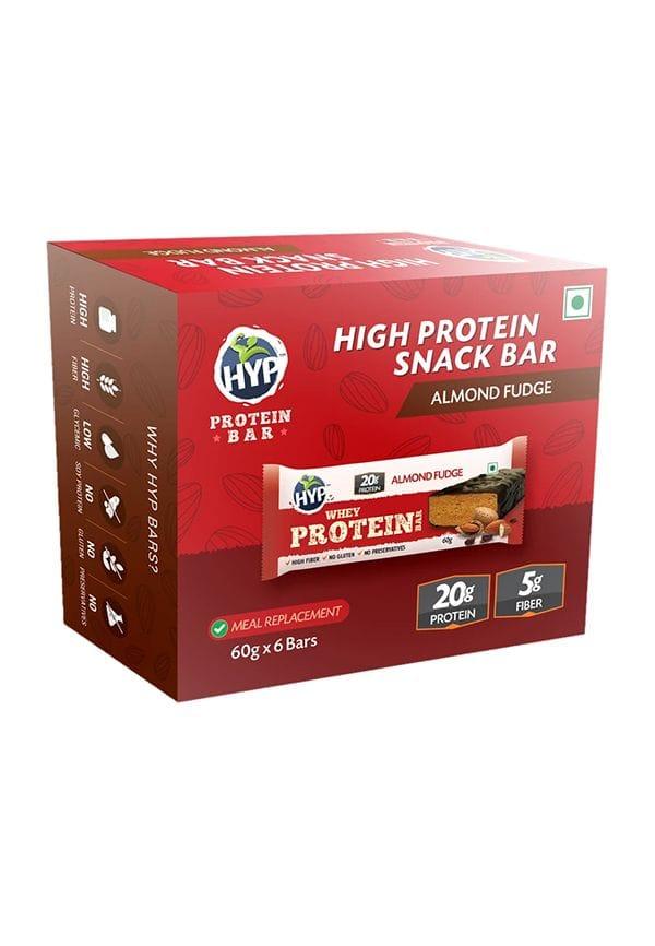 Whey Protein Bar Pack of 6 (60gm X 6) - Almond Fudge