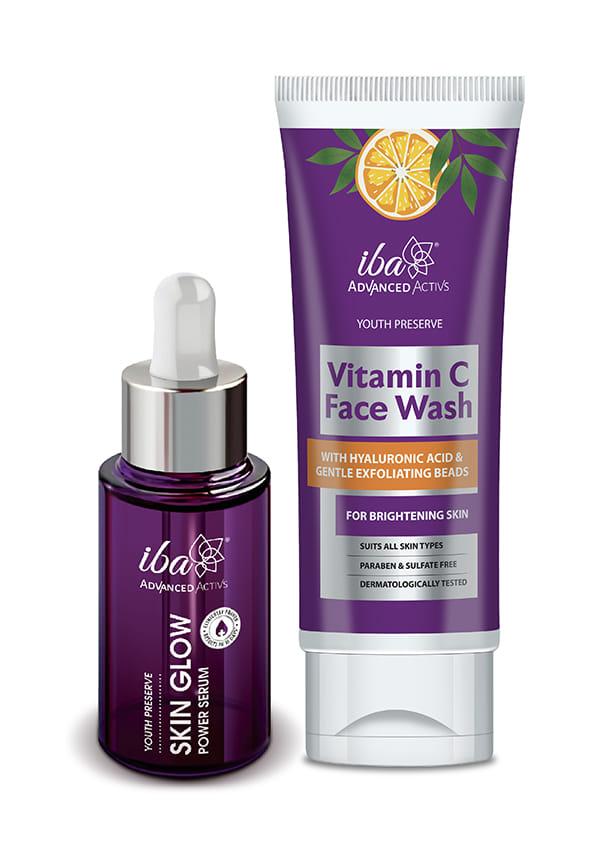 Advanced Activs Vitamin C Face Wash + Skin Glow Power Serum Combo