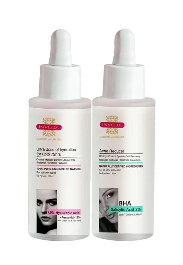 Acne Defender with Hydra Booster Rasa Combo | 1.5% Hyaluronic Acid with 2% Pentavitin + BHA Salicylic Acid 2%