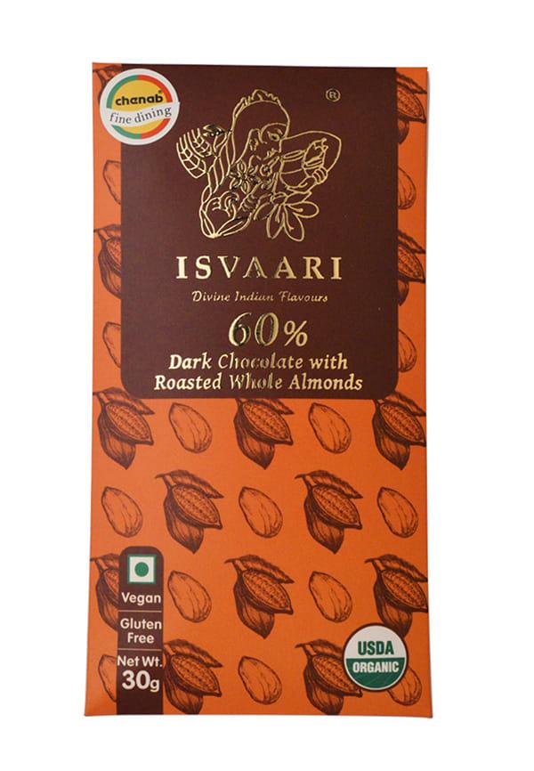 Organic Chocolate W Roasted Almonds 60% Dark