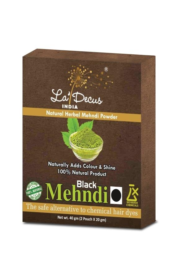 Natural Herbal Organic Mehndi (Black) Powder For Hair With Medicinal Herbs