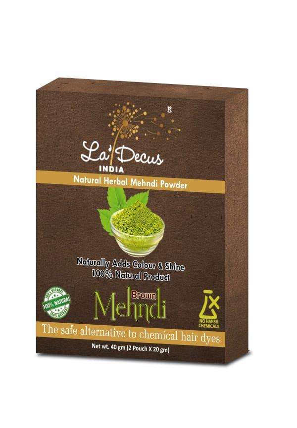 Natural Herbal Organic Mehndi (Brown) Powder For Hair With Medicinal Herbs