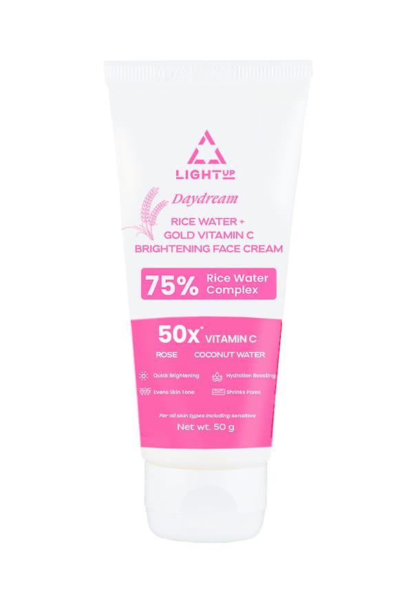 Daydream Rice Water Brightening Face Cream with 75% Rice Water Complex, Rose & Coconut Water