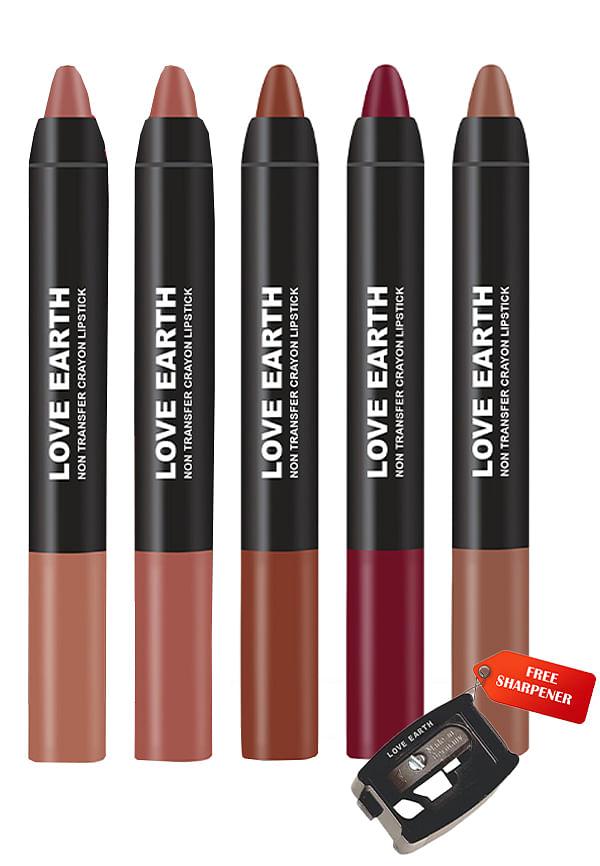 Lip Crayon Non-Transfer Lipstick 1.O And Sharpener