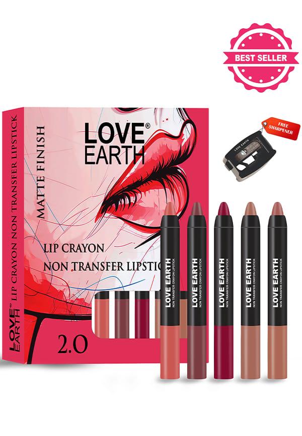 Lip Crayon Non-Transfer Lipstick 1.O And Sharpener