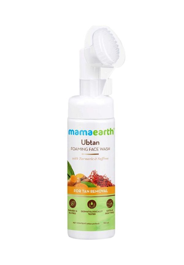Ubtan Foaming Face Wash with Brush with Turmeric & Saffron for Tan Removal