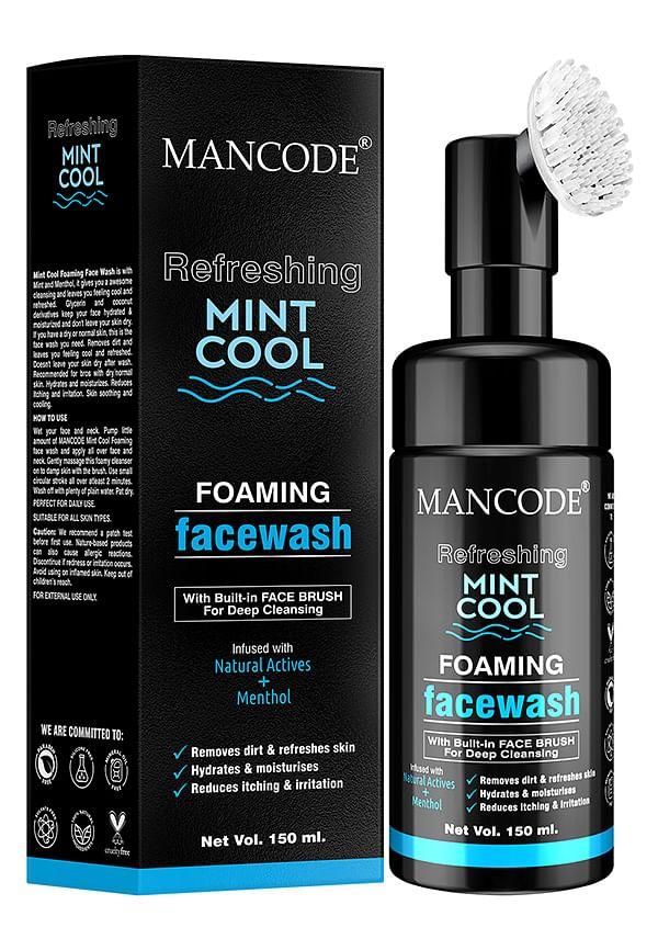 Refreshing Mint Cool Face Wash with Built in Brush for Deep Cleansing