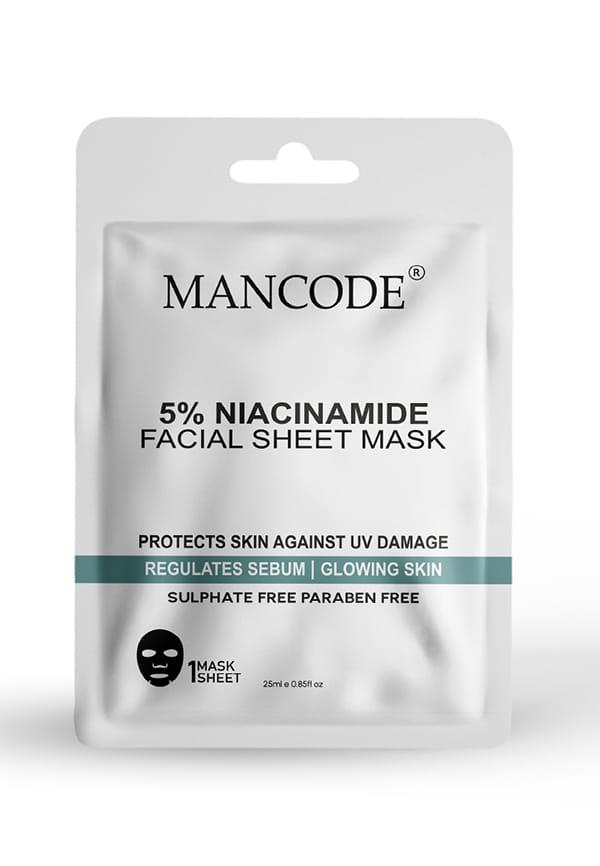 5% Niacinamide Facial Sheet Mask for Glowing Skin with Korean Formula