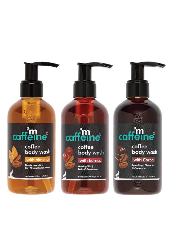 Coffee Body Wash With Berries, Body Wash With Cocoa & Body Wash With Almond