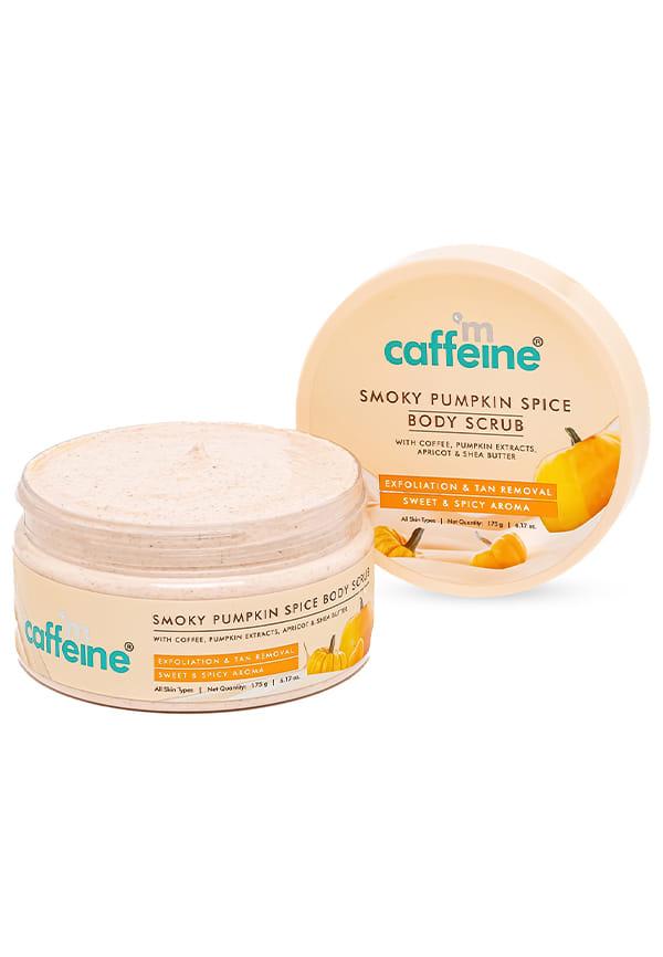 Smoky Pumpkin Spice Coffee Body Scrub for Glowing Skin, Exfoliates & Removes Tan