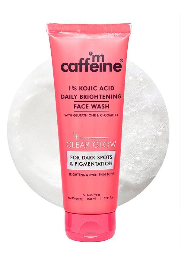 CLEAR GLOW 1% Kojic Acid Daily Brightening Face Wash For Dark Spots & Pigmentation