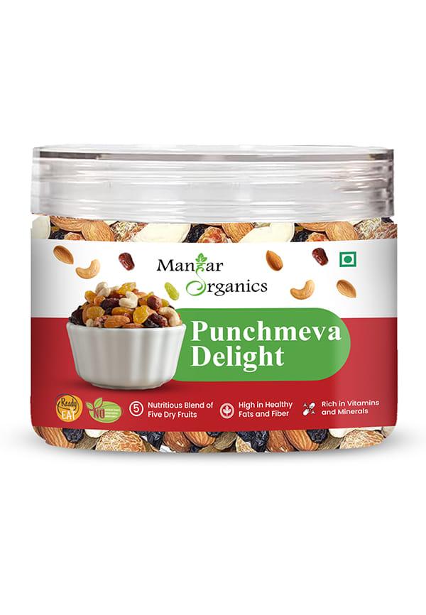 Panchmeva Delight, Jar - Almonds, Cashew, Green Raisins, Black Raisins, Dried Dates | Dry Fruits Mix
