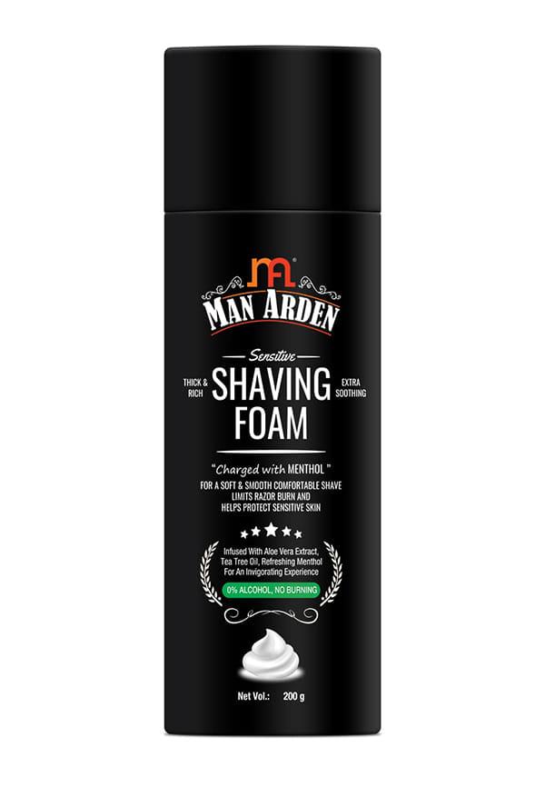 Shaving Foam For Sensitive Skin - Charged With Menthol, Aloevera And Tea Tree