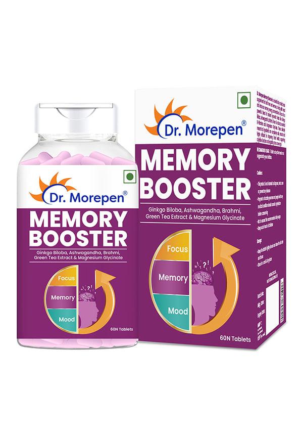 Memory booster with Ginkgo Biloba, Ashwagandha, Brahmi & Green Tea Extract - 60 Tablets