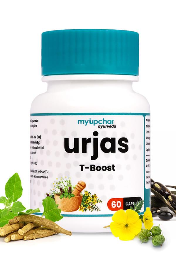 Ayurveda Urjas T-Boost Supplement for Men with Ashwagandha, Safed Musli, Gokshura & Kapikacchu