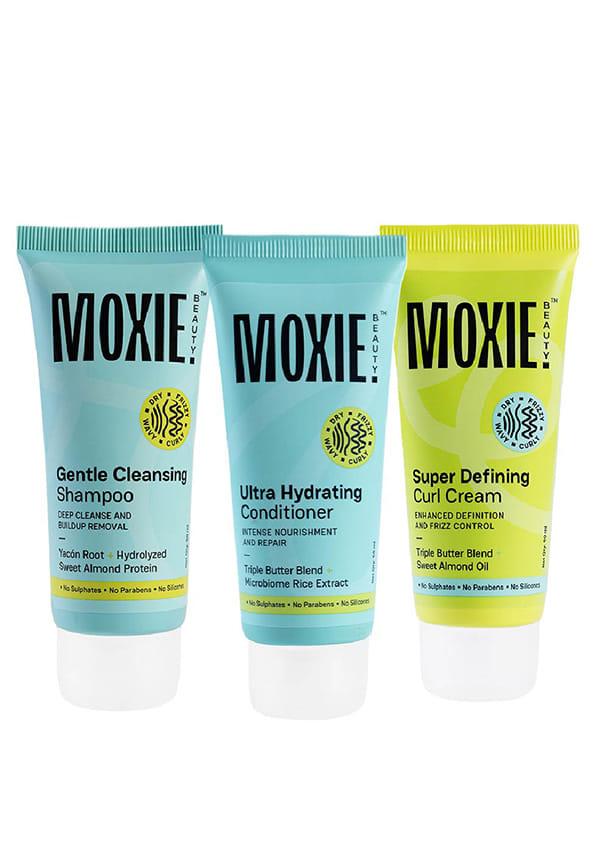 Curly Essentials Travel Trio - Shampoo, Conditioner & Curl Cream for Curly Hair