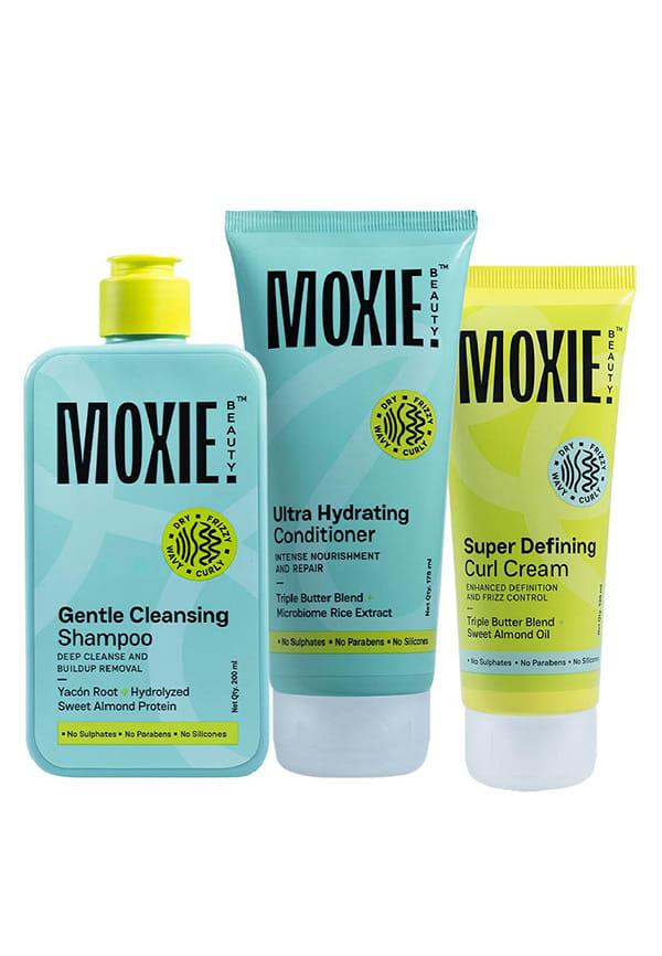 Just-The-Essentials Curly Trio - Shampoo, Conditioner & Curl Cream for Curly Hair