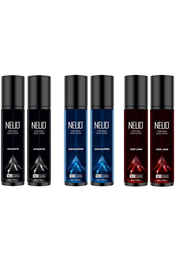 3-in-1 Perfumed Body Sprays for Men, Long-Lasting Deodorants - 2 Sets