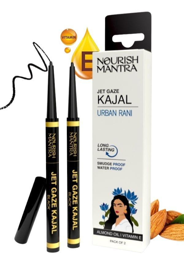 Jet Gaze Kajal Urban Rani - Combo - Black & Black for a Smudgeproof Eye Look - 0.35 gm Each