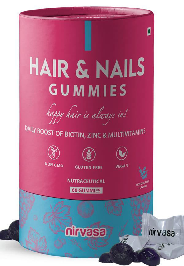 Hair & Nail Gummies with Biotin | Sugar-Free Biotin Gummies for Hair & Skin