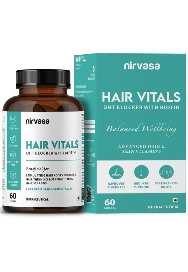 Hair Vitals DHT Blocker with Biotin Tablets | Hair Vitamins for Men & Women