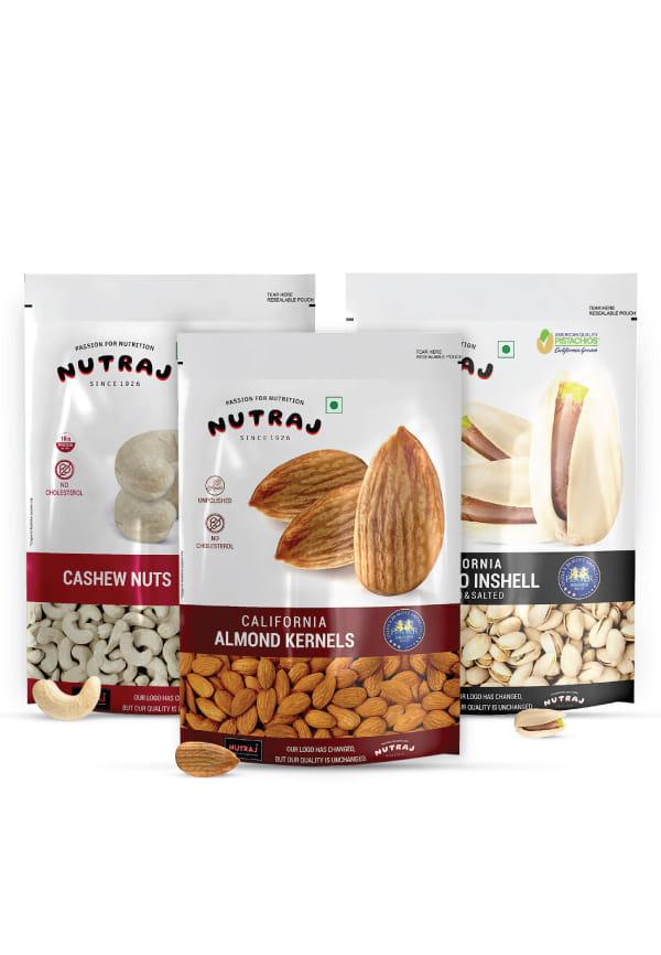 Dry Fruit Combo Almond 250g, Cashew 250g, Pistachio 250g