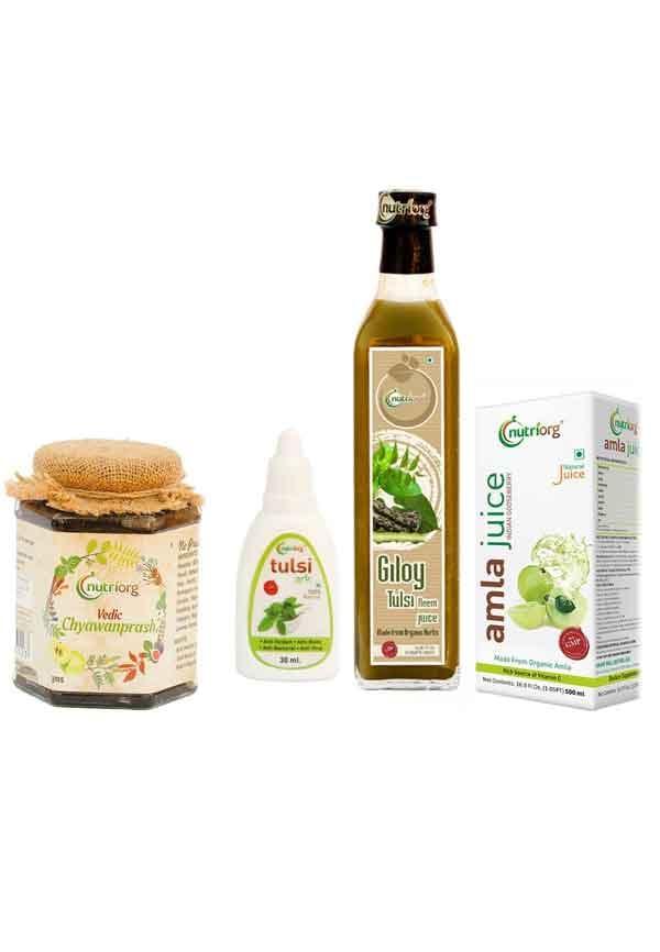 Amla Juice, Giloy Neem Tulsi, Chyawanprash & Tulsi Ark