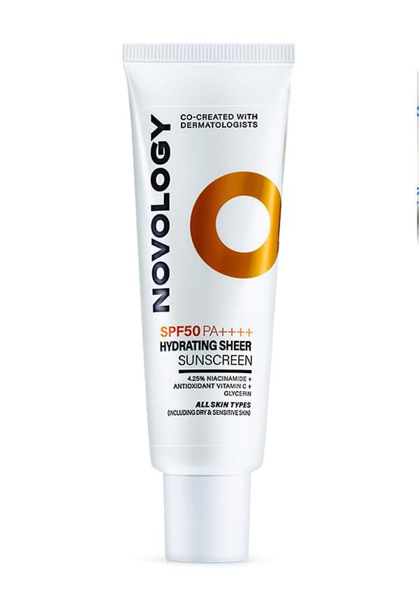 SPF50 PA ++++ Hydrating Sheer Sunscreen, 4.5% Niacinamide For Dry Skin, No White Cast