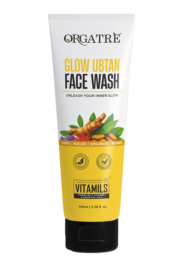 Glow Ubtan Face Wash with Turmeric, Kojic Acid & Niacinamide for Brightening, Tan Removal & Even Skin Tone