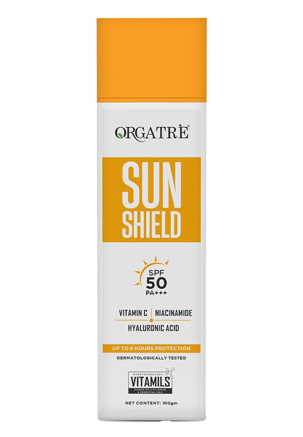 Sunscreen SPF 50 PA+++ | Sun Shield | Lightweight, No White Cast | Vitamin C, Niacinamide & Hyaluronic Acid