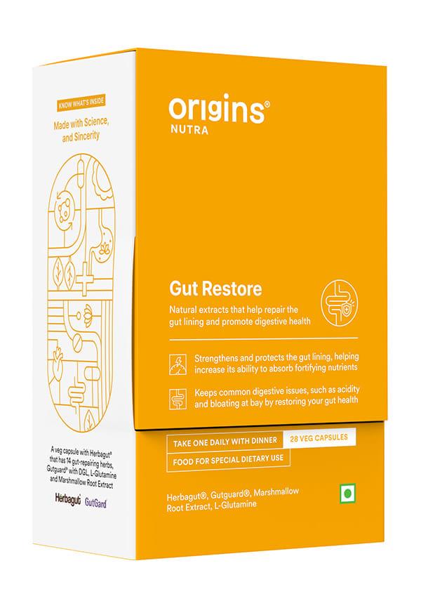 Origins Nutra Gut Restore For Men&Women 28 Veg Capsules Pack of 1