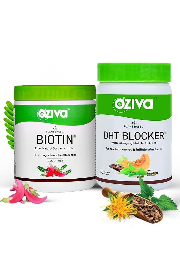 Plant Based Biotin 10000+ mcg With Amla for Hair & skin+Plant Based DHT Blocker