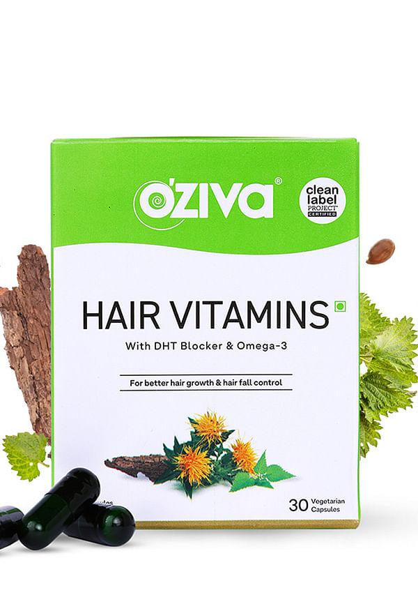 Hair Vitamins (DHT Blocker & Omega 3), Vegetarian Tablets for Hair Fall Control
