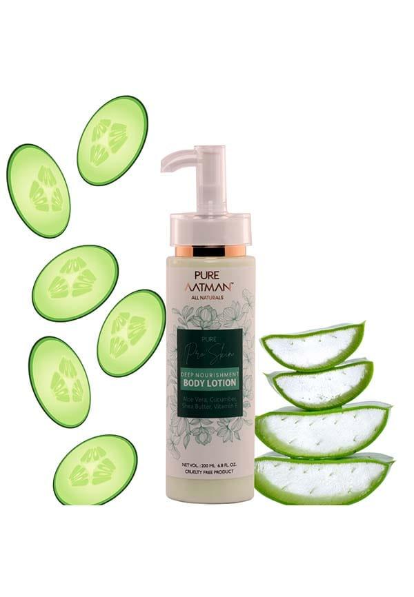 100% Vegan | Body Lotion With Cucumber & aloe vera Glow for All Skin Type