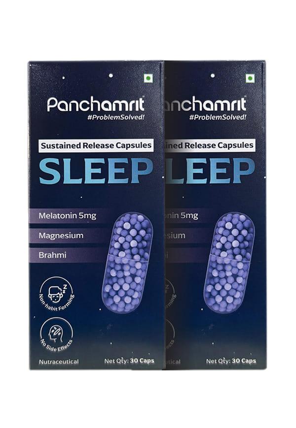 Sustained Release Capsule For Sleep with 5mg Melatonin, 30mg Valerian Root |Deep, Relaxing, Undisturbed Sleep |Non-Habit Forming