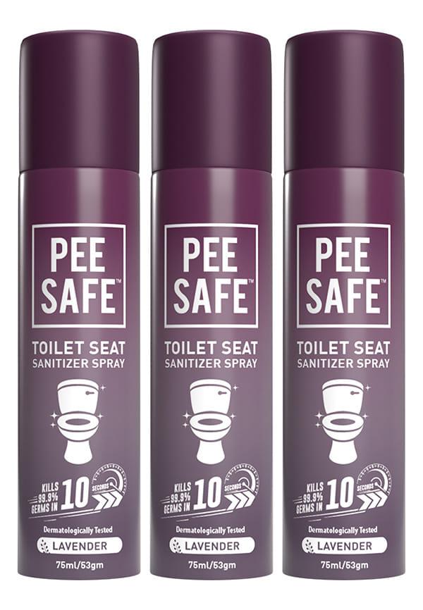 Pee Safe Toilet Seat Sanitizer Spray Lavender - Pack of 3