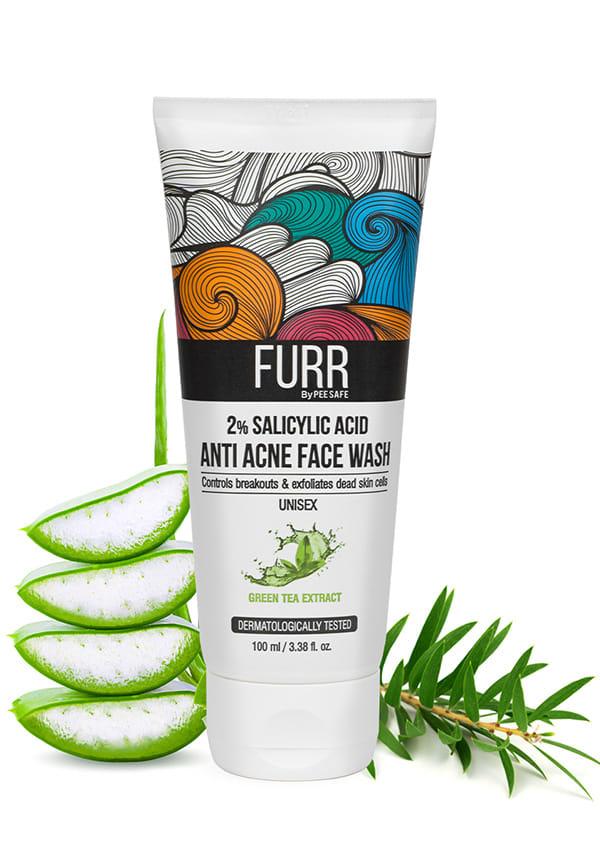 FURR Anti Acne Face Wash For Men & Women - 100ml With Green Tea