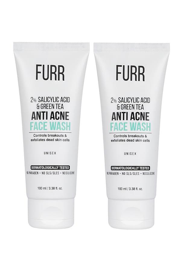 FURR Anti Acne Face Wash For Men & Women - 100ml With Green Tea