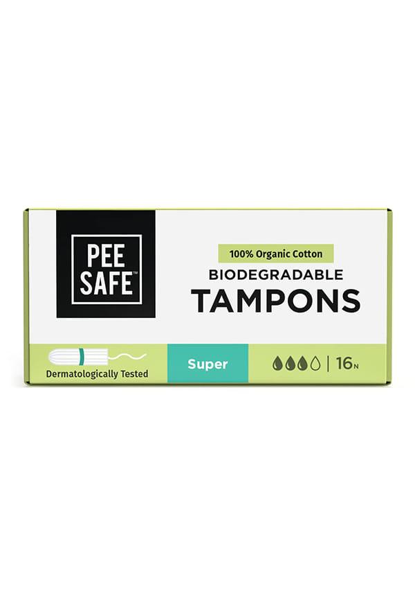 Pee Safe Cotton Tampons (Super) For Medium To Heavy Flow - Comfortable & Rash Free Period Protection (16Pcs)