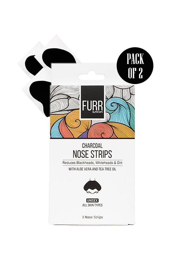 FURR Charcoal Blackhead Remover Nose Strips, Reduces Blackheads, Oil & Dirt