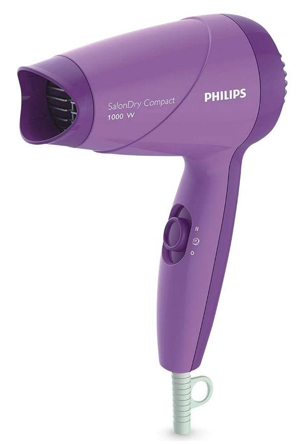 Philips HP8100/46 Compact Hair Dryer| 2 Flexible heat setting| ThermoProtect prevents overhearting | 1000 Watts- Purple
