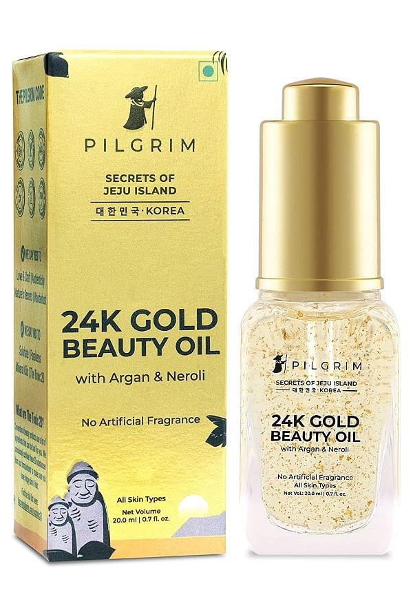 Pilgrim 24K Gold Facial Beauty Oil for Instant Natural Glow,Anti Aging