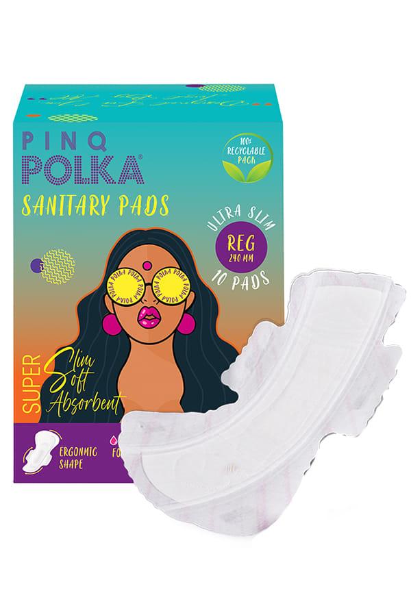 Premium Cotton Feel Ultra Sanitary Pads, Regular with Individual Disposable Pouch