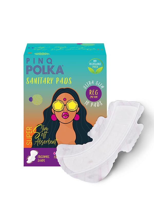 Premium Cotton Feel Ultra Sanitary Pads, Regular with Individual Disposable Pouch